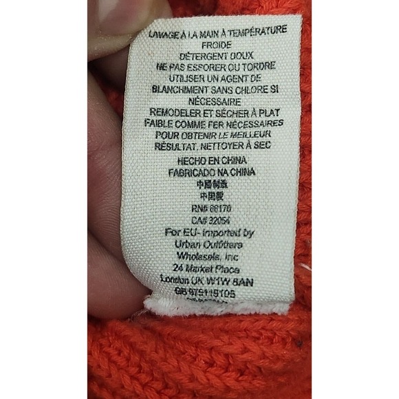 Free People Downtown Pullover Asymmetrical Sweater in Coral Red, Size M - Picture 6 of 9